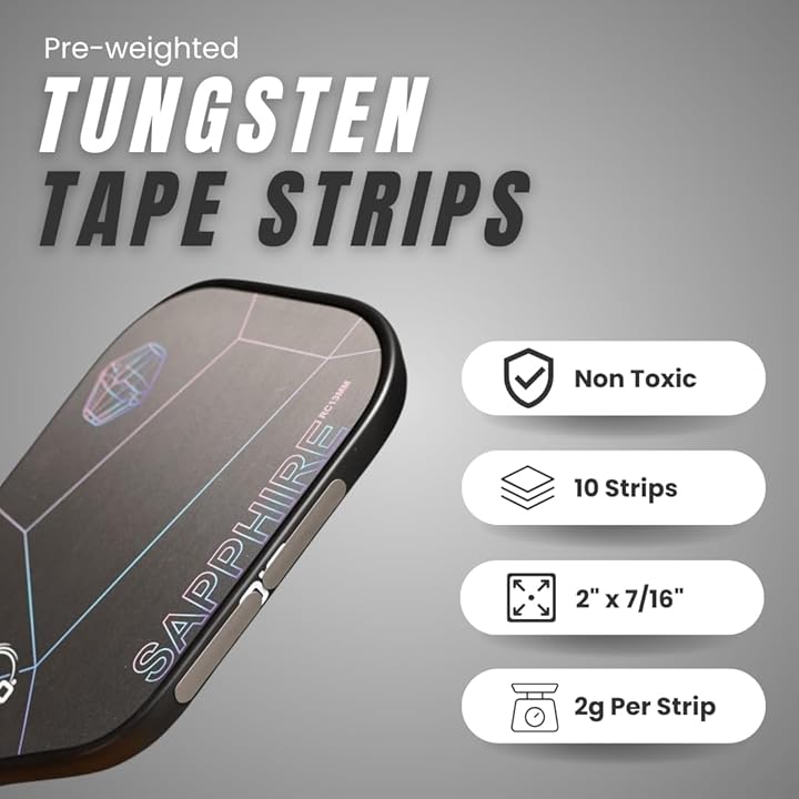 Tungsten Tape Strips for Pickleball Paddle Weights 2 Grams