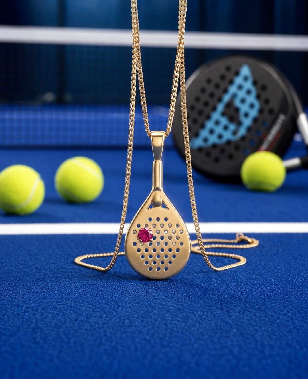 The Smash - Ruby Padel Racquet Pendant Necklace