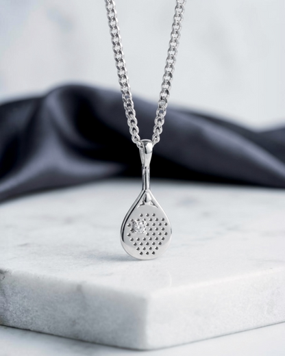 The Championship - Moissanite Padel Racquet Necklace