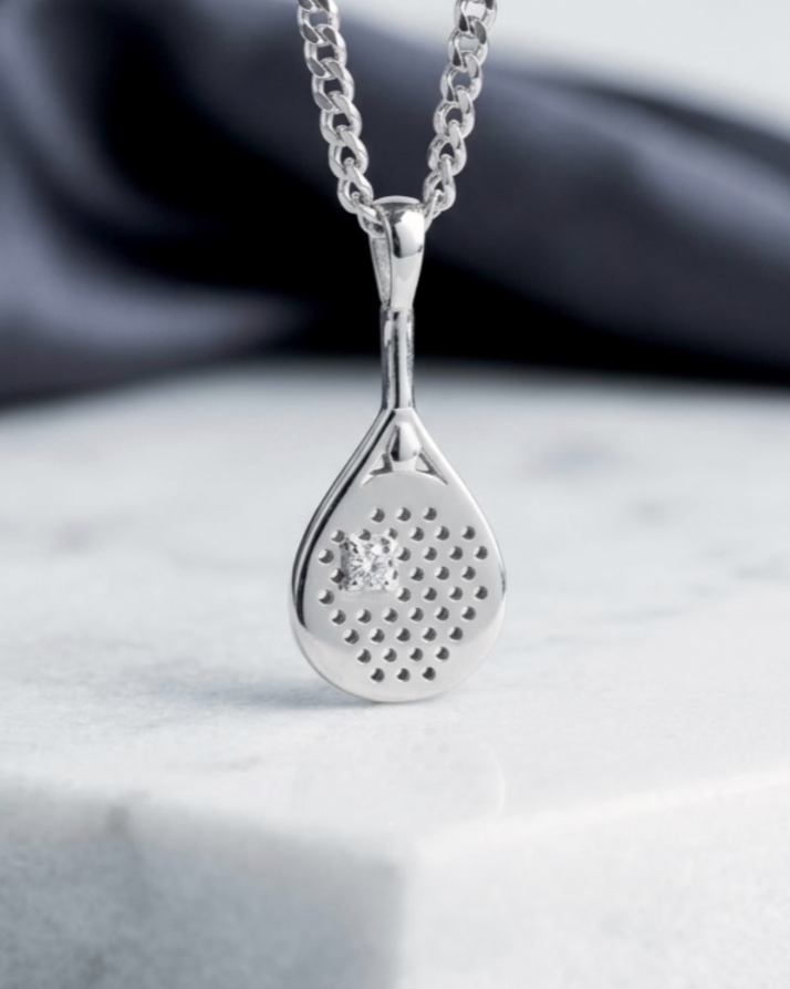 The Championship - Moissanite Padel Racquet Necklace