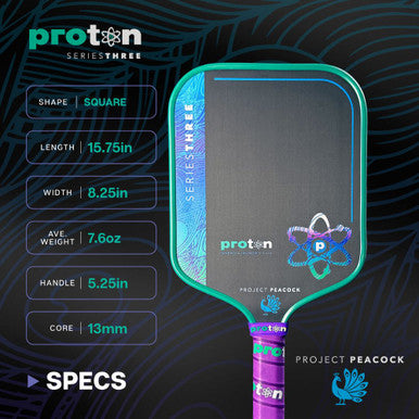Proton Series Three Project Peacock Widebody Pickleball Paddle (Pre Order JAN 2026)