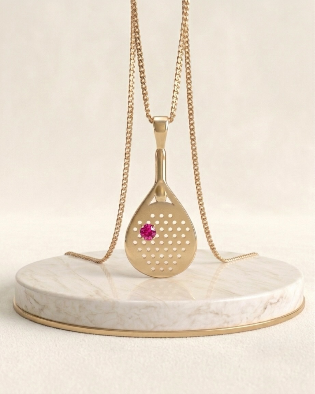 The Smash - Ruby Padel Racquet Pendant Necklace