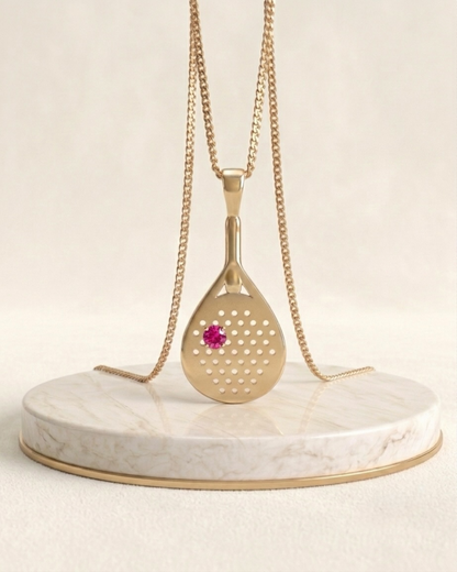 The Smash - Ruby Padel Racquet Pendant Necklace