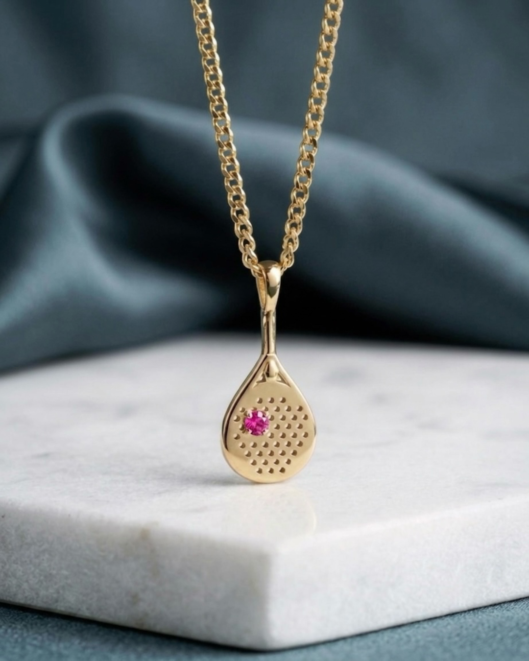The Smash - Ruby Padel Racquet Pendant Necklace