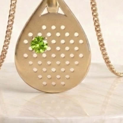 The Bandeja - Green Garnet Padel Racquet Pendant Necklace