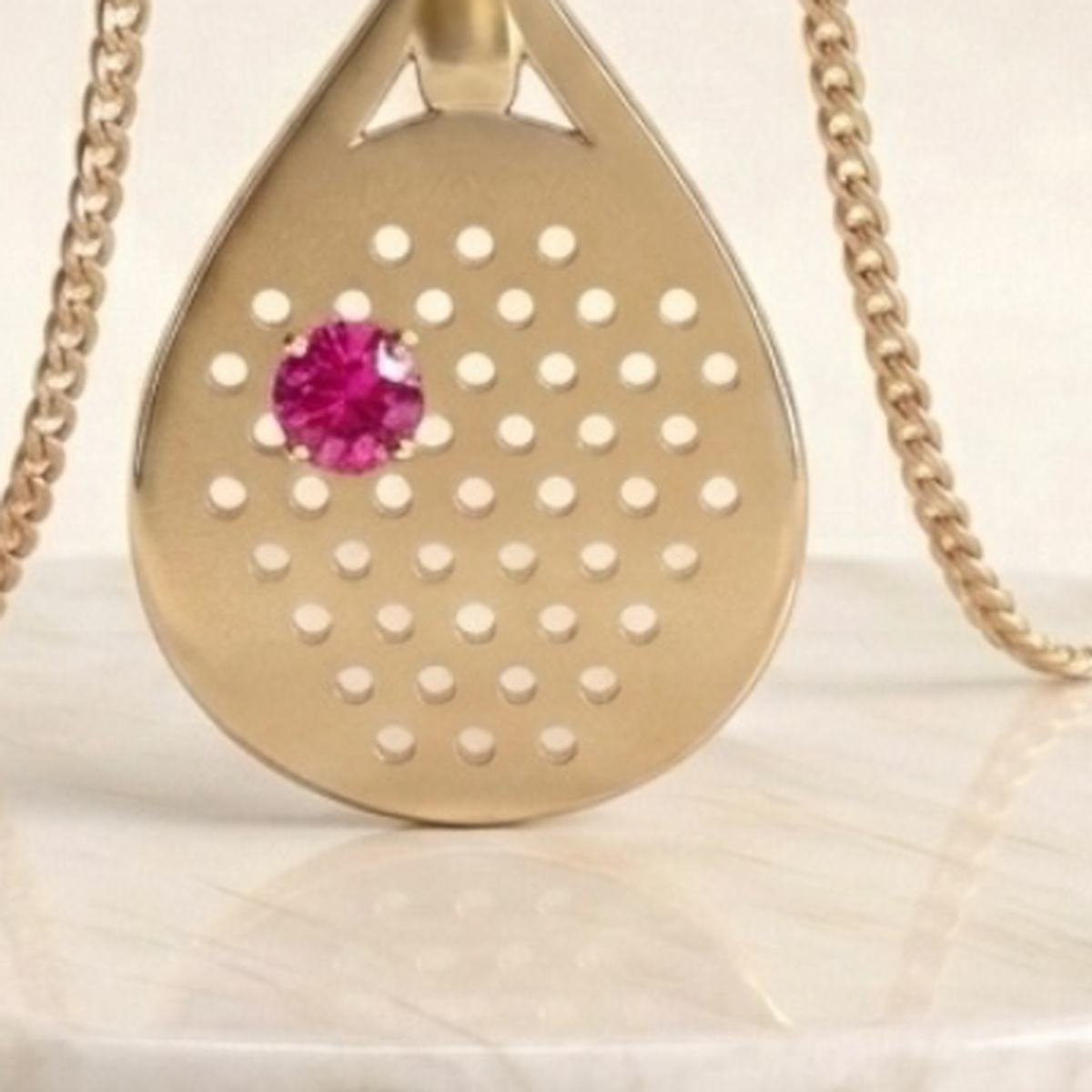 The Smash - Ruby Padel Racquet Pendant Necklace